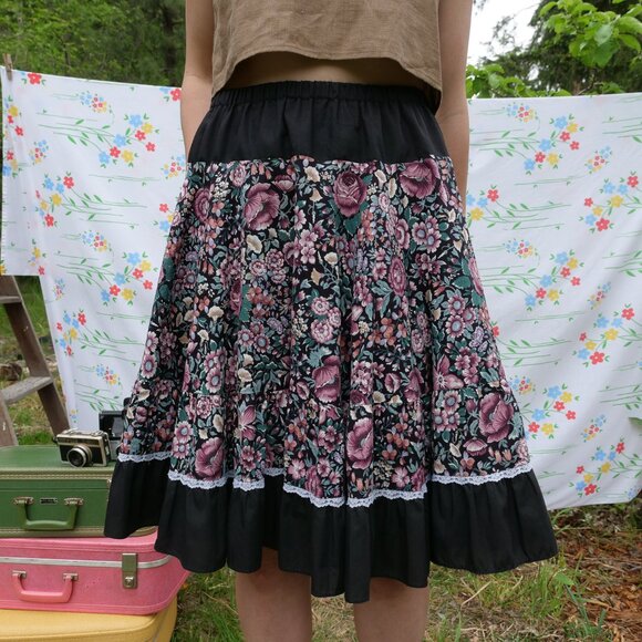 Vintage 1970s Square Dance Skirt 70s Handmade Square Dancing Costume Full Skirt - Picture 7 of 16